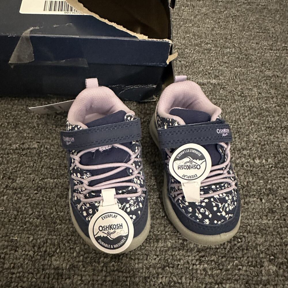 6814 Osh Kosh B'gosh Cycla Kids Sneakers Blue/ Purple Size 4 TODDLER NEW In Box